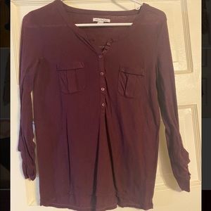 American Eagle 3/4 maroon shirt